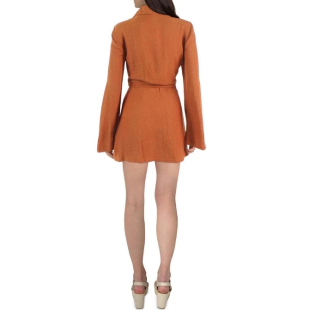 New ~ FREE PEOPLE ~ Simone Notch Lapel Mini Dress Size XS 36" Bust BOHEMIAN - Picture 3 of 11